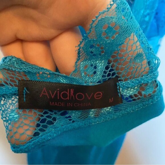 Avid Love Blue Lace Halter Dress Lingerie - Picture 3 of 6